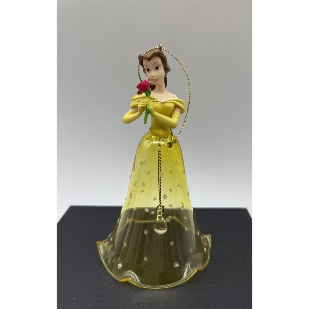 RARE Vintage Belle Glass Bell Ornament Beauty & The Beast 5.25" Tall